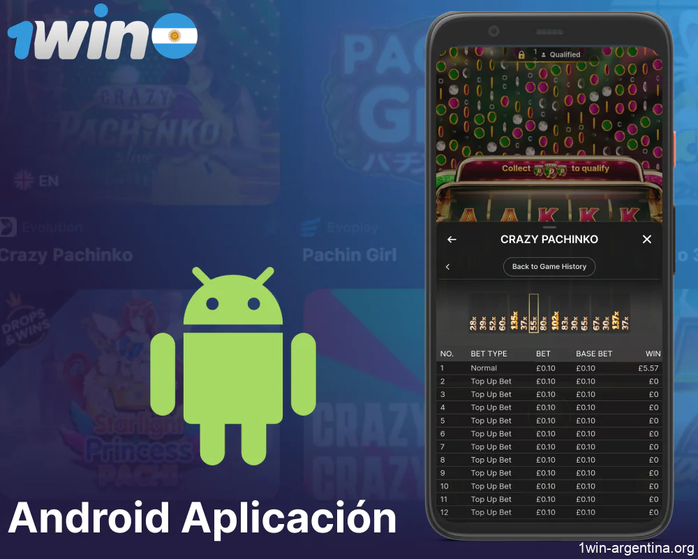 Juega Crazy Pachinko para Android en 1win Argentina