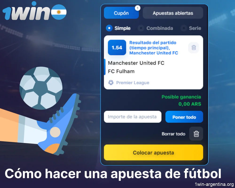 Instrucciones para hacer apuestas de fútbol a 1win en Argentina
