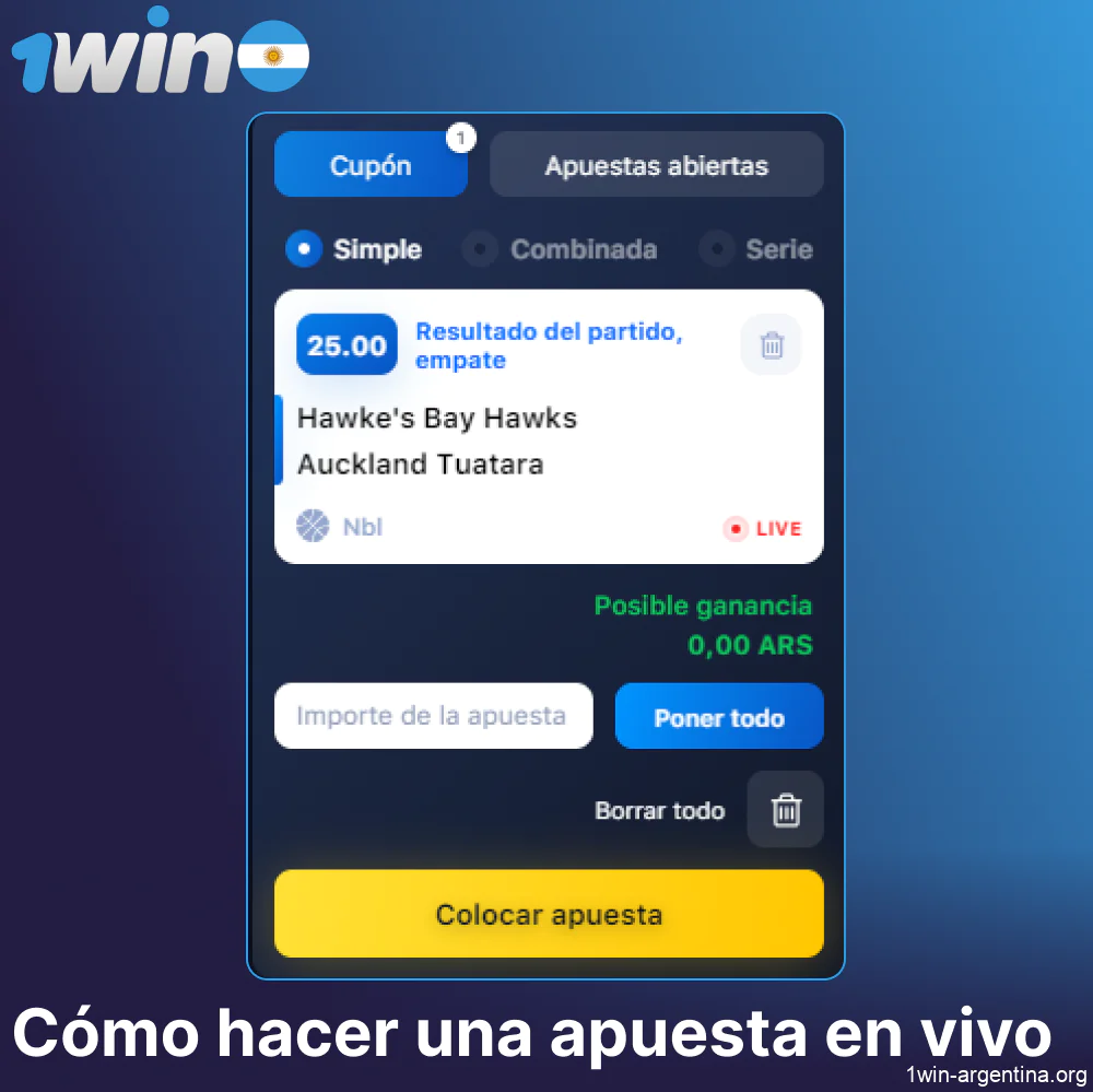 Instrucciones para hacer apuestas deportivas en 1win para apostantes de Argentina