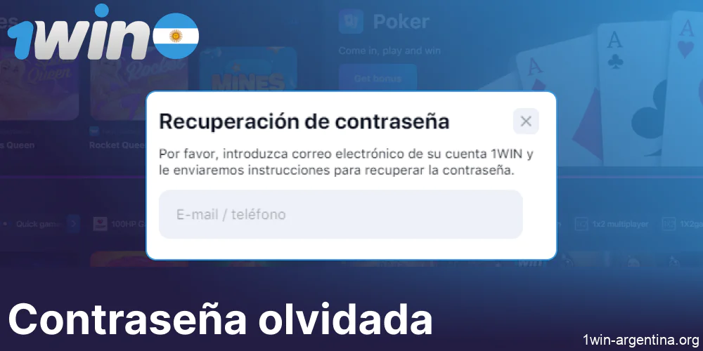Instrucciones para restaurar una contraseña en 1win para jugadores de Argentina