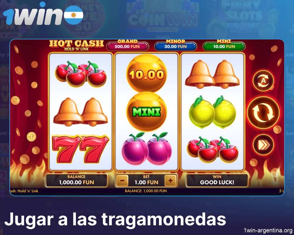 Instrucciones para jugar a las tragaperras del casino online 1win en Argentina