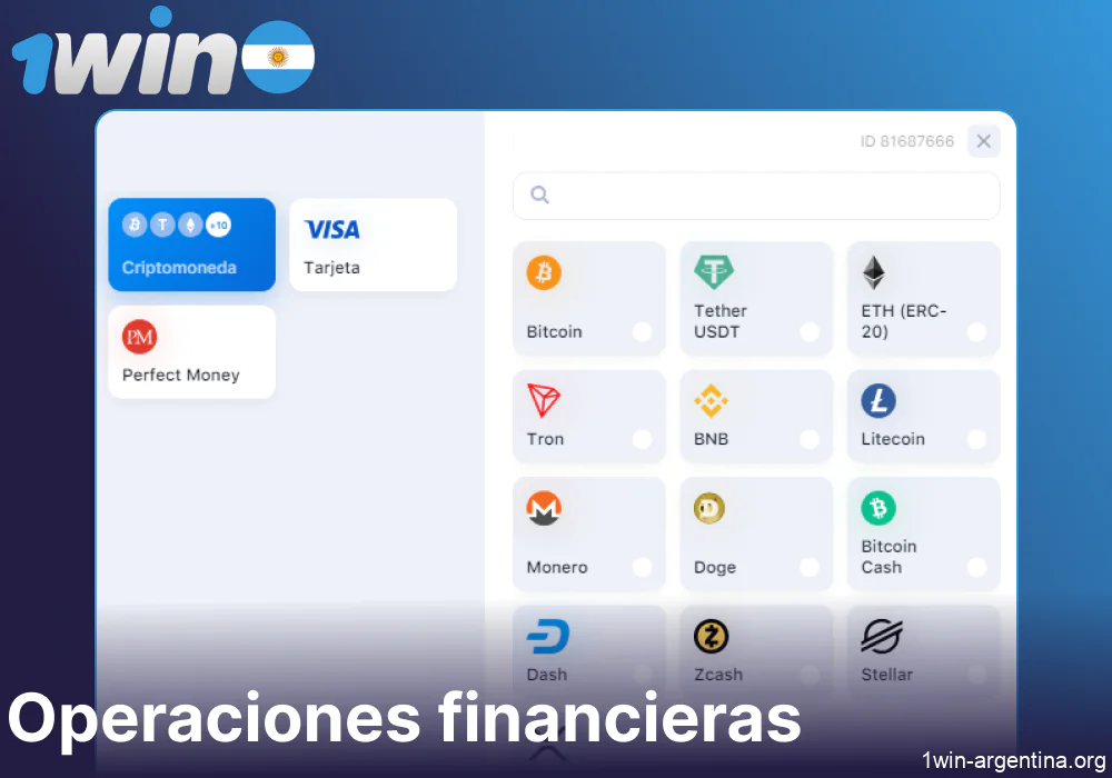 Las normas relativas a las operaciones financieras en 1win Argentina
