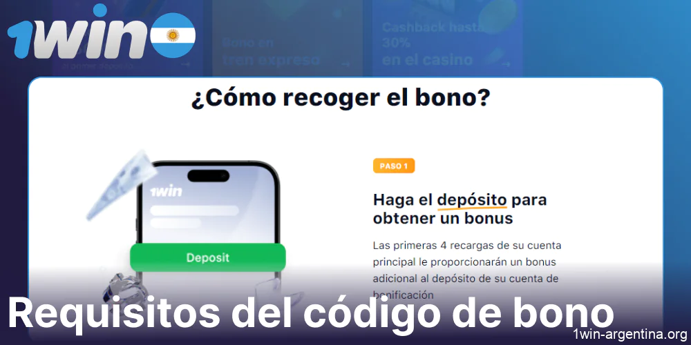 Requisitos del bono de bienvenida de 1win en Argentina