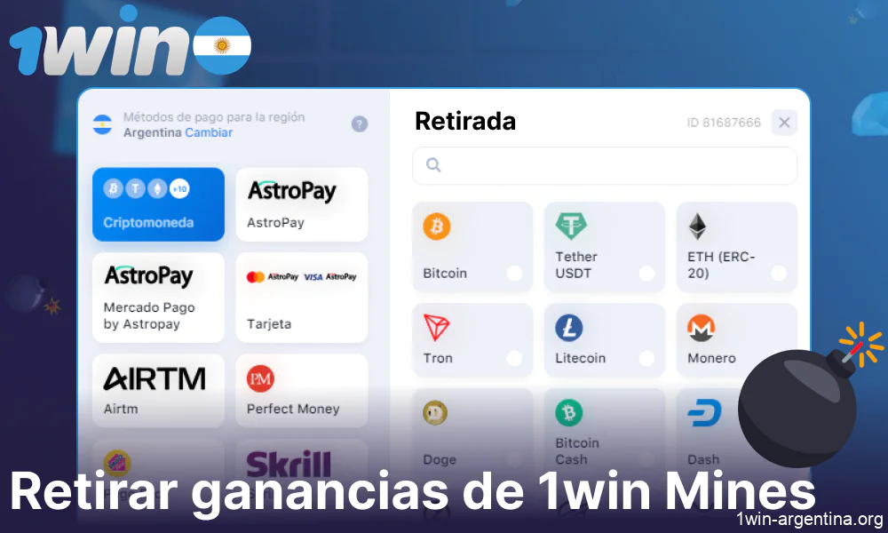 Instrucciones para retirar las ganancias de 1win Mines