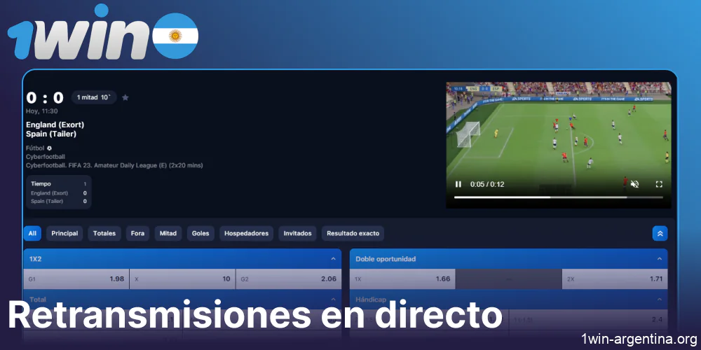 Transmisiones en directo de partidos deportivos disponibles en 1win Argentina