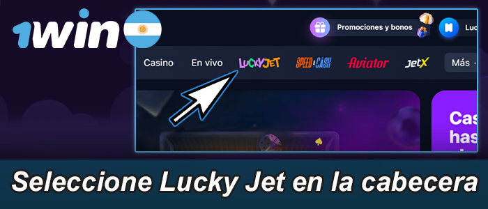 Elige Lucky Jet en la parte superior