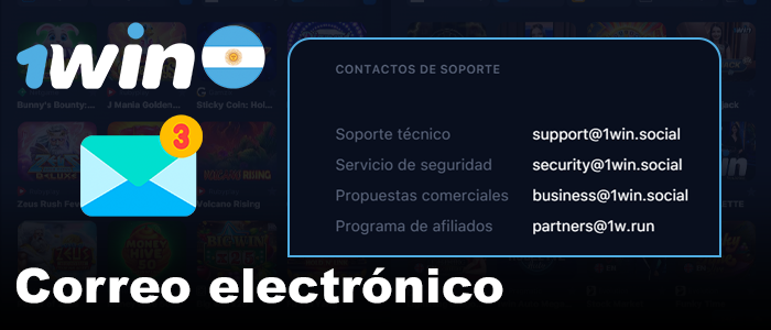 Comunicación por correo electrónico en 1win Argentina